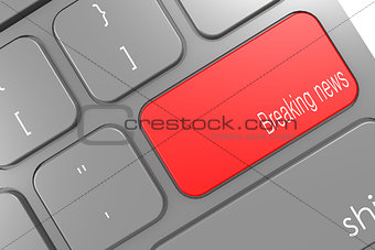 Breaking news word button on black computer keyboard