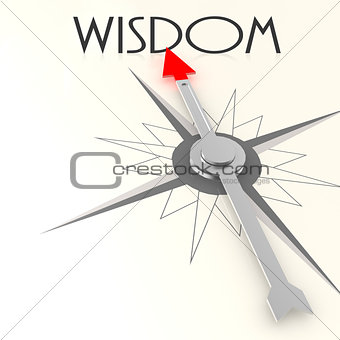 Compass with wisdom word