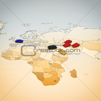 3D rendering of Geography of war