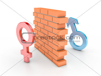 Wall and two persons