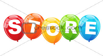 Store Balloon Concept of Discount. Vector Illustration