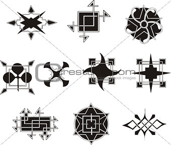 symmetrical geometrical decorative elements