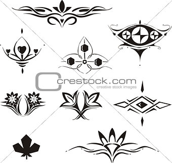 symmetrical floral decorative elements