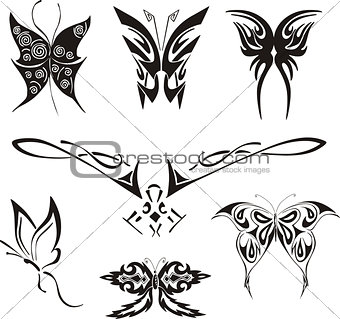 Butterfly Tattoos Set