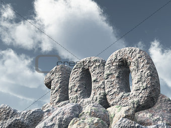 number one hundred rock - 3d rendering