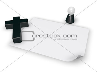 christian cross and pope figur - 3d rendering