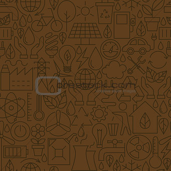 Thin Ecology Environment Line Seamless Brown Pattern