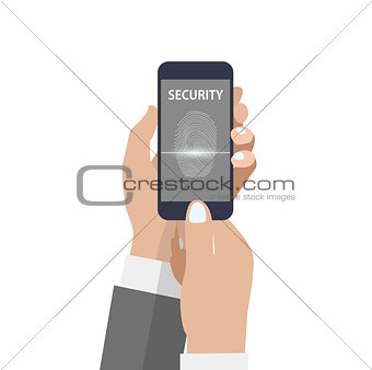 Smartphone with scanning fingerprint