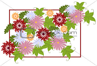 Typographical Background with flowers. EPS10 vector illustration.