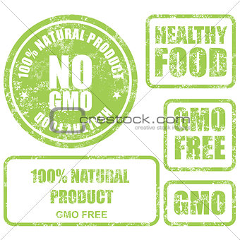 Shabby GMO free stamps, stickers and labels
