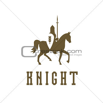 Knight on horseback with a chain mail armor, helmet, shield, spear vector ilustratsiya.
