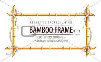 Bamboo frame template for tropical signboard