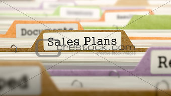Sales Plans Concept. Folders in Catalog.