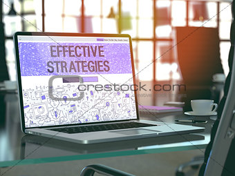 Effective Strategies Concept on Laptop Screen.