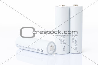 AA batteries over white