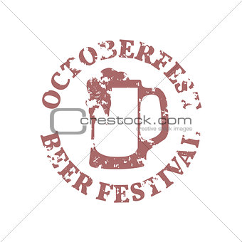 Grunge Emblem Oktoberfest, vector illustration.