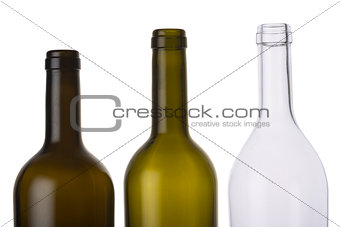Empty colored bottles