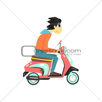 Guy Riding The Scooter