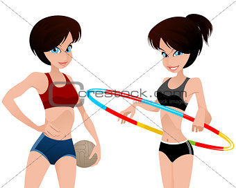 Two athletes girls