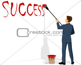 Businessman painting success