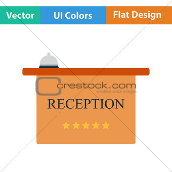 Flat design icon of reception desk