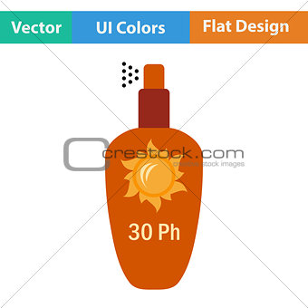 Flat design icon of sun protection spray