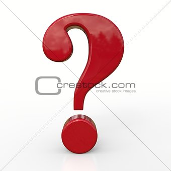 Red question mark. Isolated on white background.