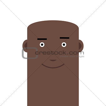 Flat face bald joyful man avatar vector character