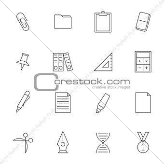 School education outline icons vol 2