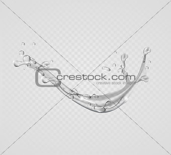 blue water splash isolated on white background. vector illustration