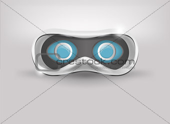 Glasses for virtual reality in 3D. Front view.