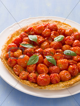 rustic cherry tomato tarte tatin