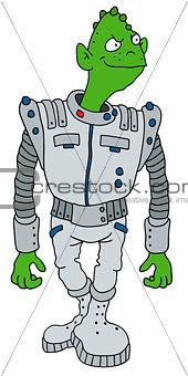 Funny green alien