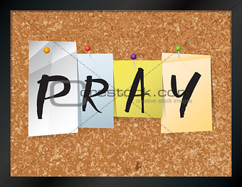 Pray Bulletin Board Theme Illustration
