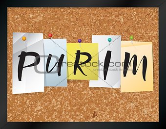 Purim Bulletin Board Theme Illustration
