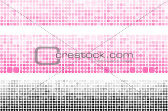 pink black gradient banner made with circle and rounded square