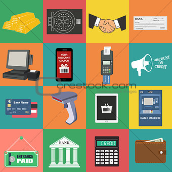 Payment flat icon set