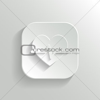 Cardiology icon - vector white app button