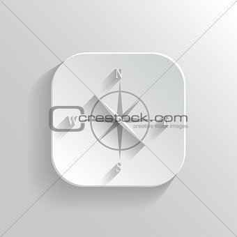 Compass icon - vector white app button