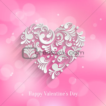 Absrtact Floral Heart Background