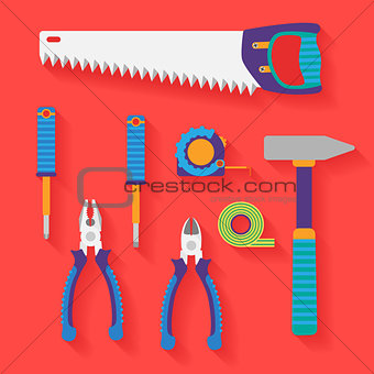 Vector flat set of tools