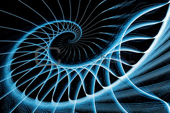 spiral staircase blue on black