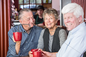 Smiling Mature Woman in Coffee House