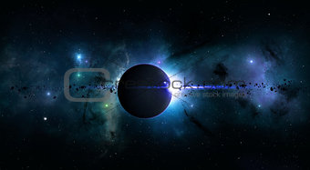 Bright Space Planet Eclipse