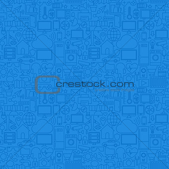 Blue Line Internet of Things Seamless Pattern