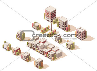 Vector isometric buildings set