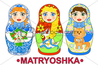 Matryoshka russian dolls vector illustration
