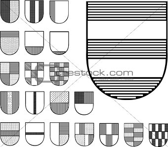 Set of Heraldic Shields