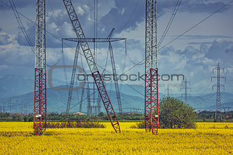 High-voltage electric energy distribution network
