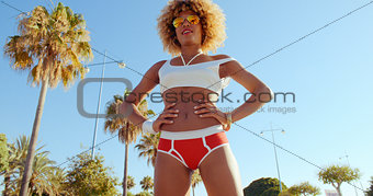 Retro Stylized Sexy Afro American Girl